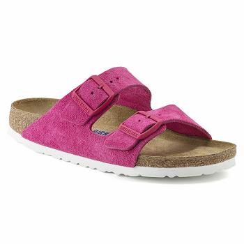 Birkenstock Soft Footbed Ruskind Læder Arizona Dame Lilla | DK 90QMA